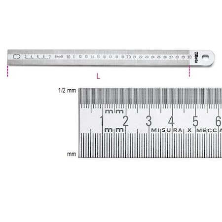 Beta Beta Tools USA 016830030 1683 300 mm. Stainless Steel Semi-Rigid Graduated Ruler 16830030